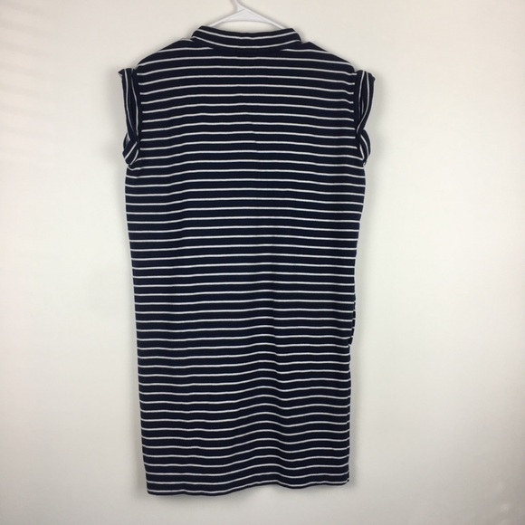 ATM cotton striped v neck tunic shift dress - Picture 4 of 7